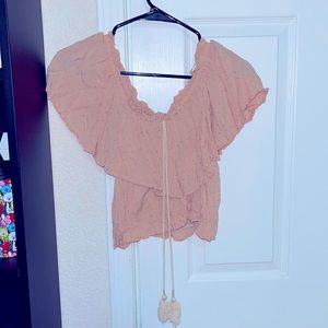 Blush pink flowy blouse